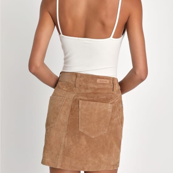 BLANK NYC Brown Suede Leather Mini Skirt - Picture 6 of 6